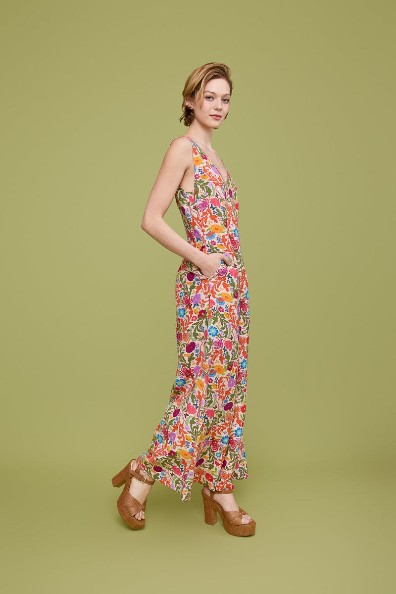 Solea Wide Leg Linen Jumpsuit