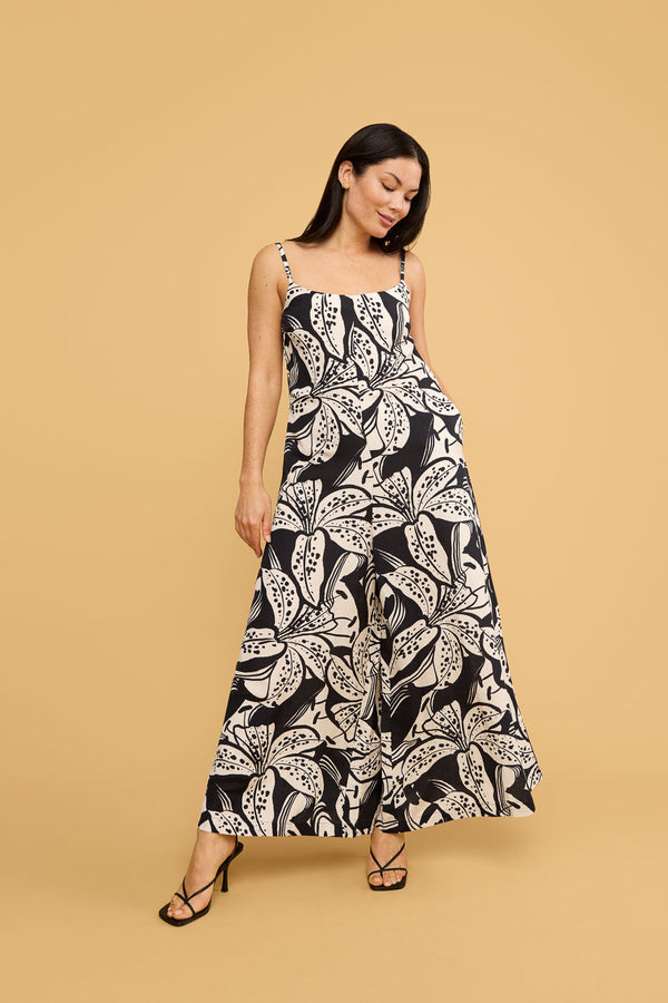 Lani Linen Jumpsuit in Cala