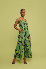 Lani Linen Jumpsuit in Selva