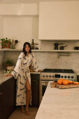 Kaia Cloud Jersey Kimono Robe in Animalia