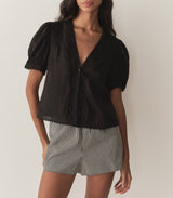 BRIGITTA TOP -- BLACK