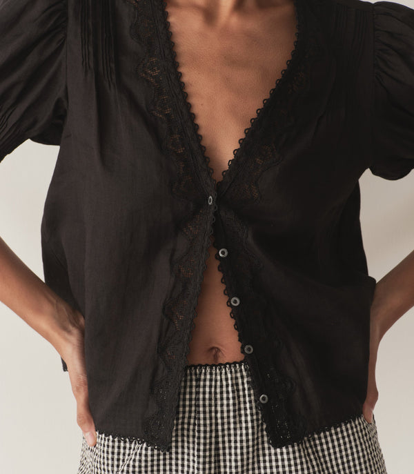 BRIGITTA TOP -- BLACK
