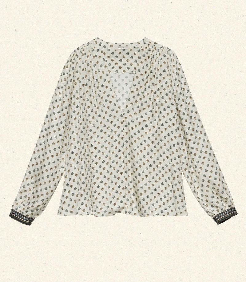 CANDACE TOP -- RIVIERA FOULARD