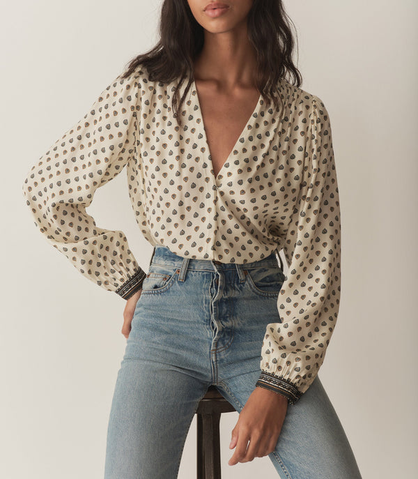 CANDACE TOP -- RIVIERA FOULARD