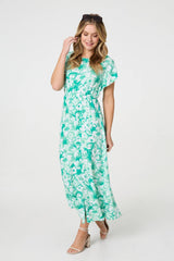 Floral Short Sleeve Maxi Dress