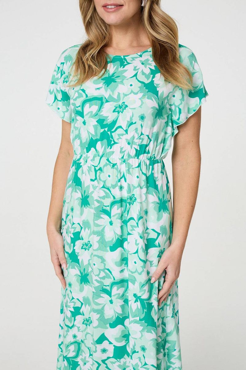 Floral Short Sleeve Maxi Dress
