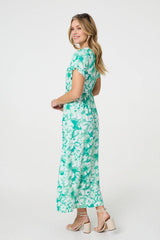 Floral Short Sleeve Maxi Dress
