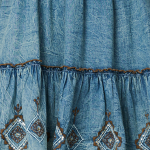 Embroidered Tassel Detail Knee Length Dress