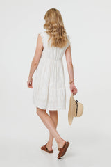 Metallic Striped Texture Short Dress