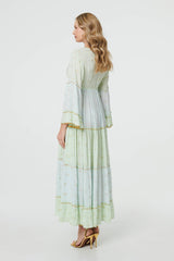 Embellished Tiered Empire Maxi Dress