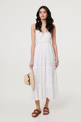Broderie Anglaise Cami Strap Maxi Dress