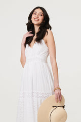 Broderie Anglaise Cami Strap Maxi Dress