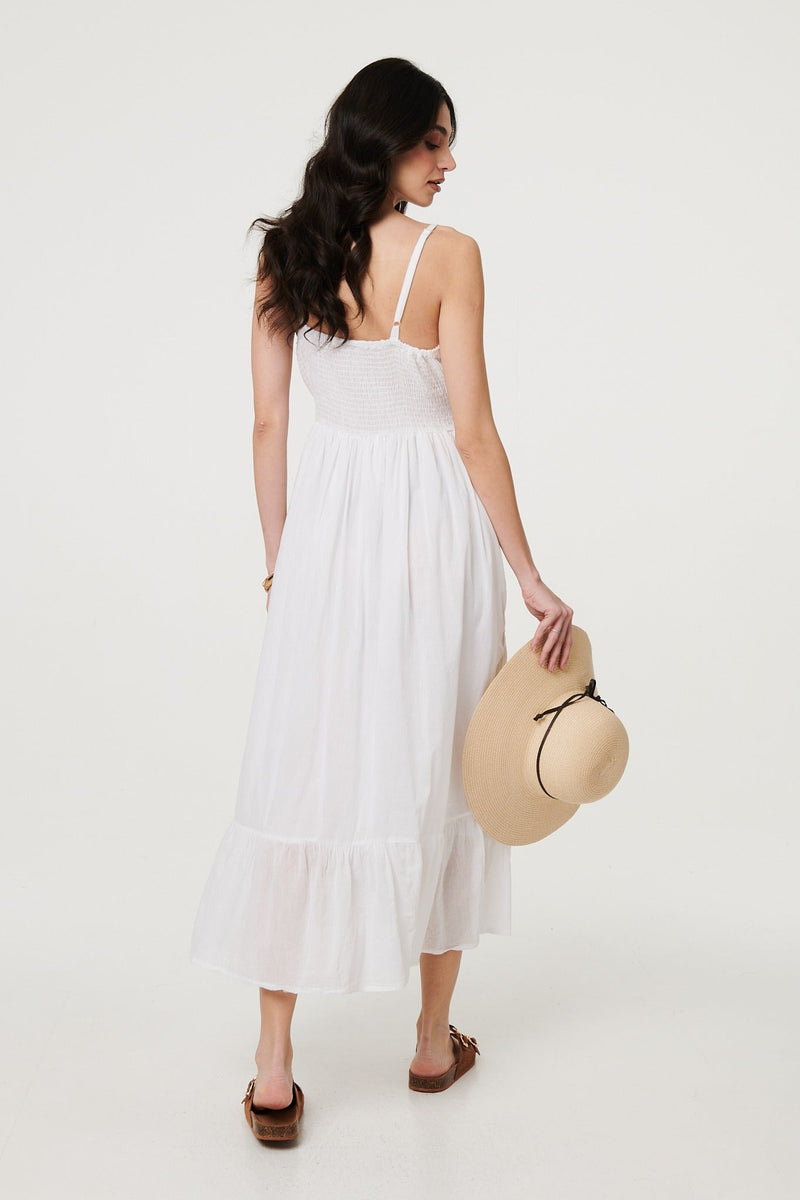 Broderie Anglaise Cami Strap Maxi Dress