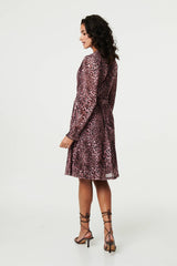 Animal Print Semi Sheer Short Wrap Dress