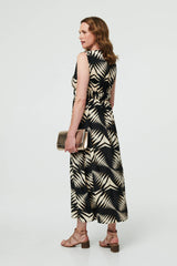 Geo Print Sleeveless Maxi Dress
