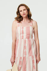 Printed Sleeveless Tiered Midi Dress