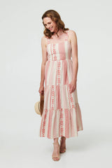 Printed Sleeveless Tiered Midi Dress