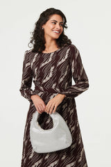 Printed Tie Waist Semi Sheer Maxi Dress