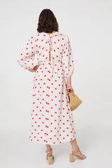 Striped Empire 3/4 Sleeve Maxi Dress