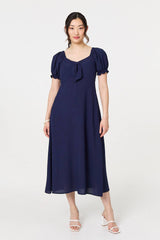 Tie Front Detail Midi Dress