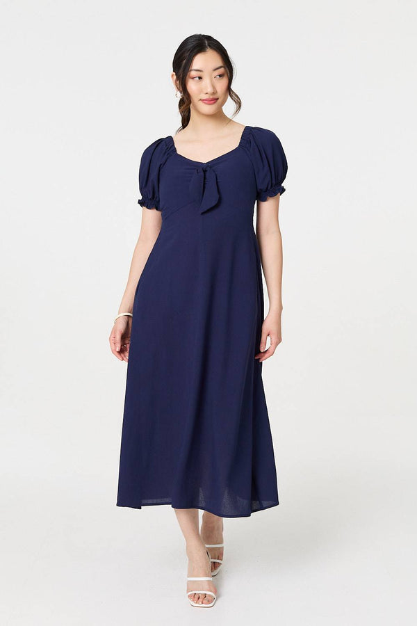 Tie Front Detail Midi Dress