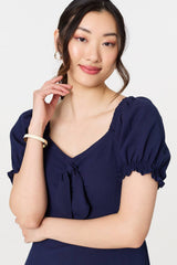 Tie Front Detail Midi Dress