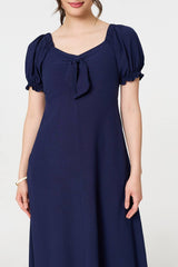 Tie Front Detail Midi Dress