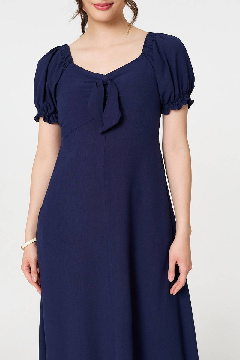 Tie Front Detail Midi Dress