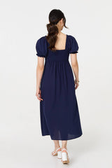 Tie Front Detail Midi Dress