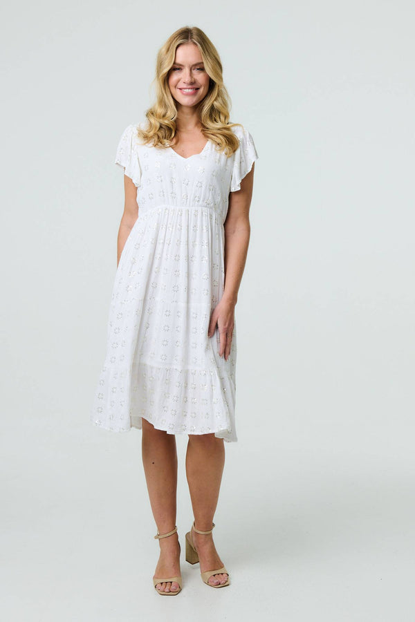 Embellished Relaxed Midi Dress