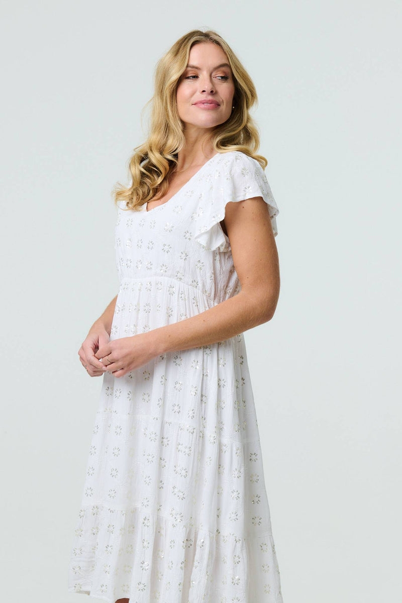 Embellished Relaxed Midi Dress