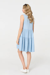 Sleeveless Tiered Shirt Mini Dress