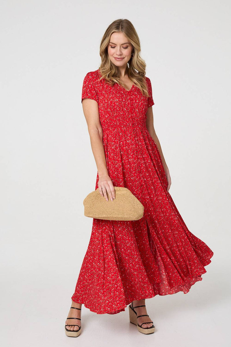 Ditsy Floral A-Line Maxi Dress
