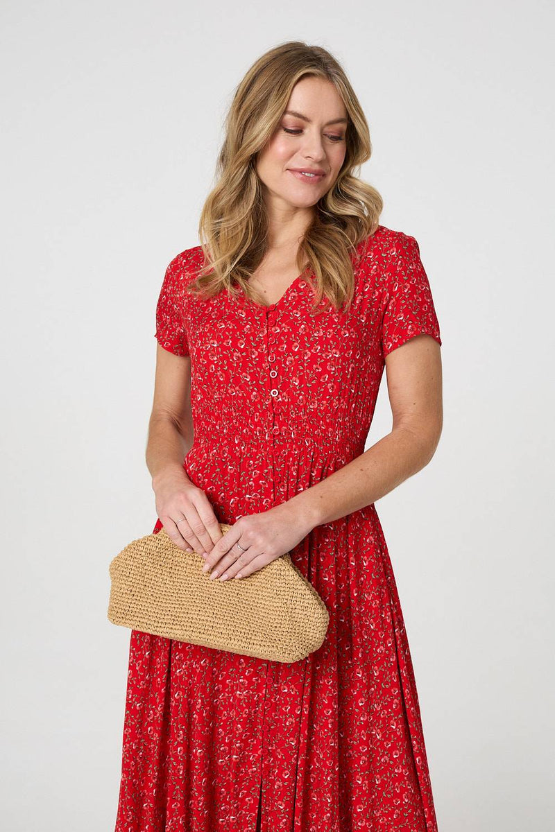 Ditsy Floral A-Line Maxi Dress