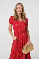 Ditsy Floral A-Line Maxi Dress