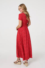 Ditsy Floral A-Line Maxi Dress