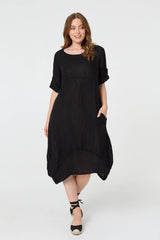 Oversized 3/4 Sleeve Midi Dress