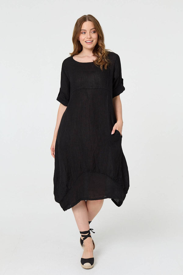 Oversized 3/4 Sleeve Midi Dress