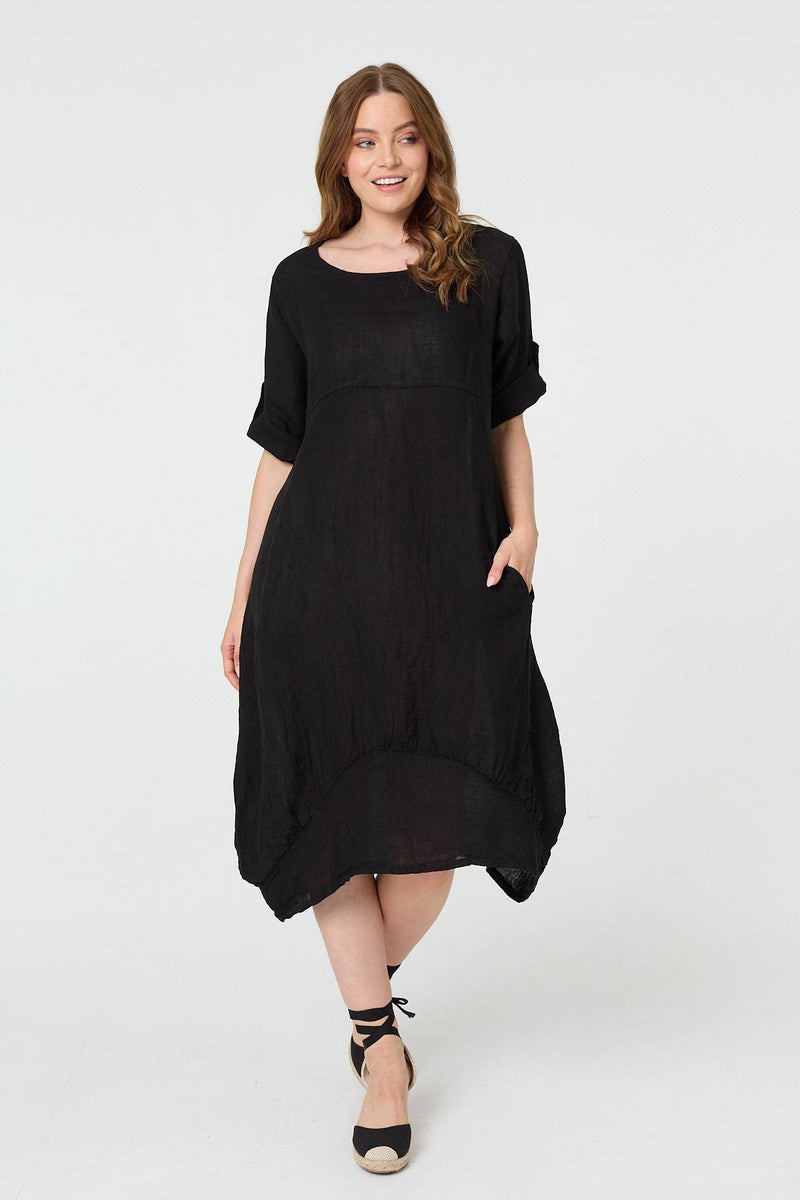Oversized 3/4 Sleeve Midi Dress