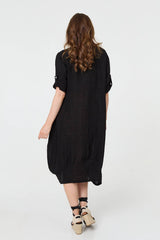 Oversized 3/4 Sleeve Midi Dress