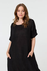 Oversized 3/4 Sleeve Midi Dress