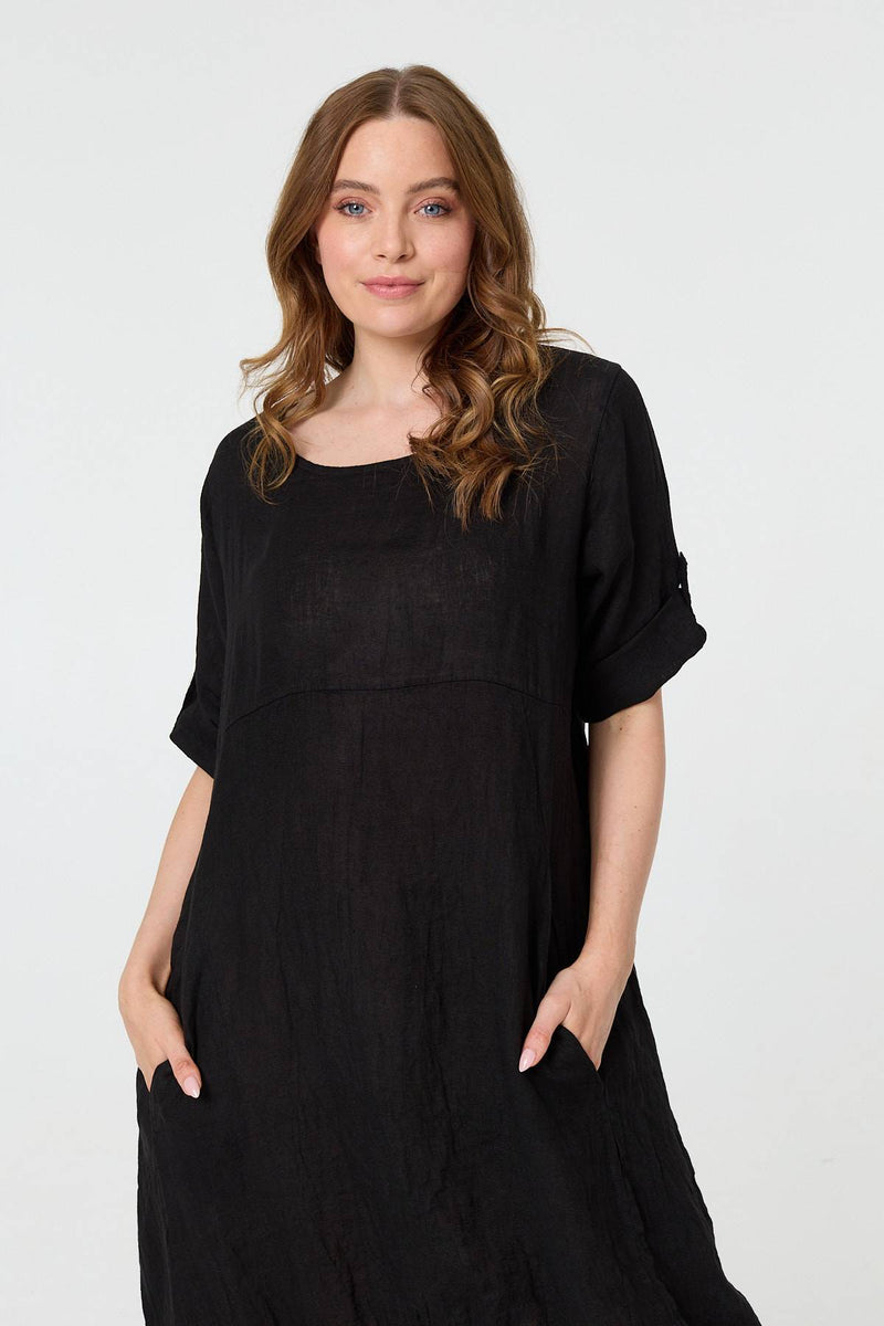 Oversized 3/4 Sleeve Midi Dress