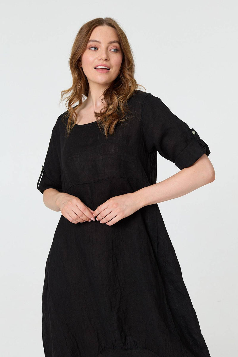 Oversized 3/4 Sleeve Midi Dress