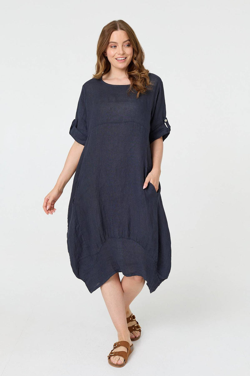 Oversized 3/4 Sleeve Midi Dress