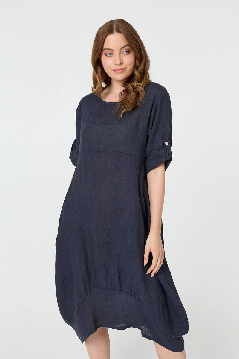 Oversized 3/4 Sleeve Midi Dress