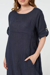 Oversized 3/4 Sleeve Midi Dress