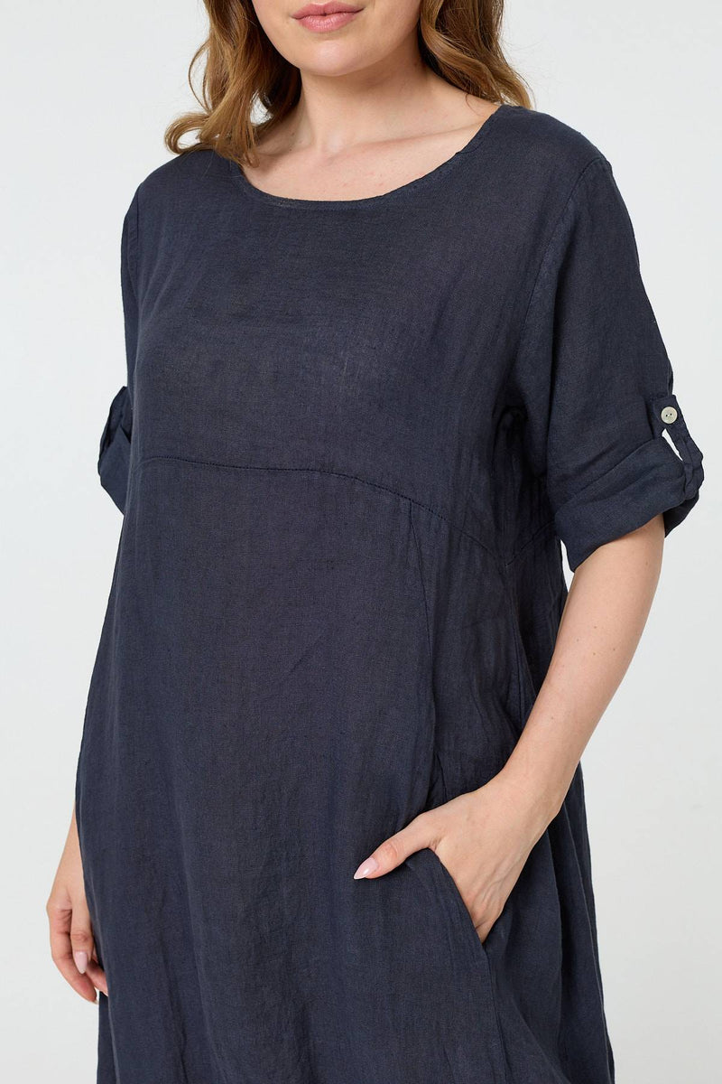 Oversized 3/4 Sleeve Midi Dress