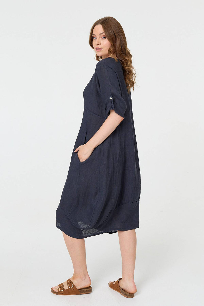 Oversized 3/4 Sleeve Midi Dress