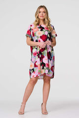 Abstract Relaxed Short Shift Dress