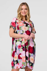 Abstract Relaxed Short Shift Dress